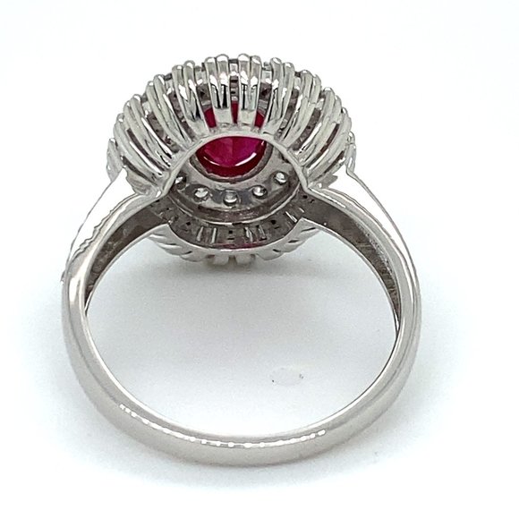 Certified Ruby 1.50ct Diamonds Solid Platinum Ring - Picture 5 of 8